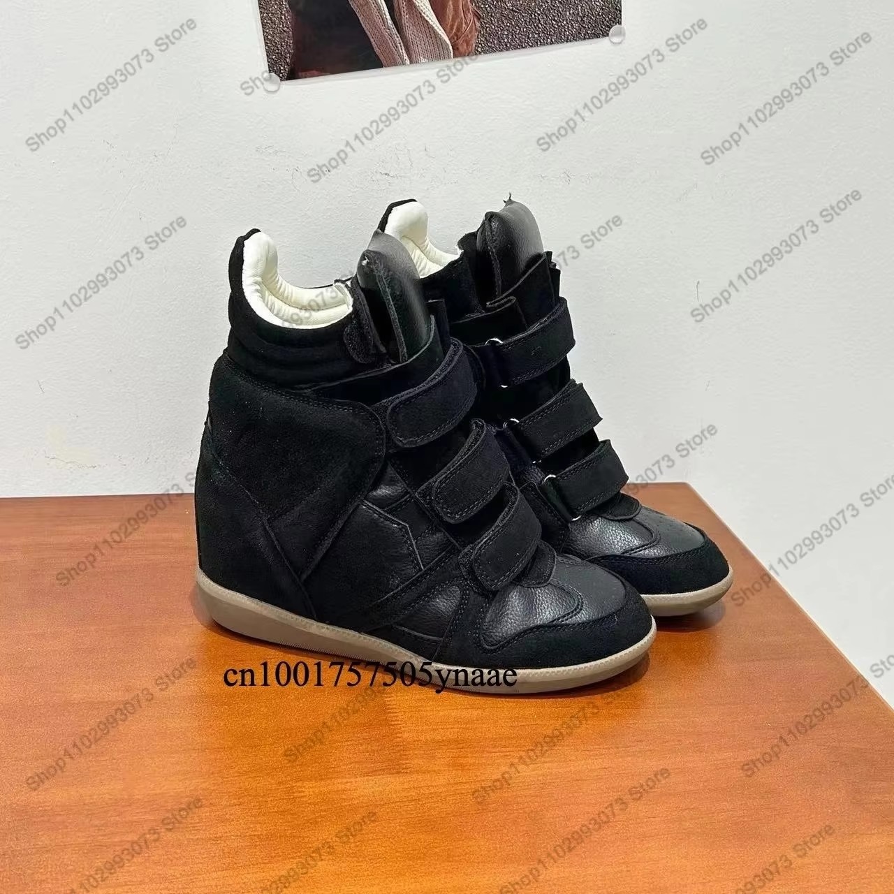 Velcro Hook Loop - Dames Hoge sneakers met verborgen sleehak